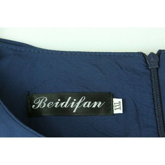 Beidifan Dress Juniors XXL Blue 3/4 Sleeve Pockets Modest - Picture 2 of 6